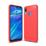 Etui plastikowe z teksturą szlifowaną do Huawei Y7 (2019) - czerwone