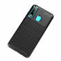 Etui plastikowe z teksturą karbonu do Huawei P30 Lite - czarne