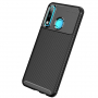 Etui plastikowe z teksturą karbonu do Huawei P30 Lite - czarne
