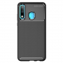 Etui plastikowe z teksturą karbonu do Huawei P30 Lite - czarne