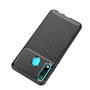 Etui plastikowe z teksturą karbonu do Huawei P30 Lite - czarne