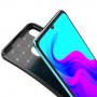 Etui plastikowe z teksturą karbonu do Huawei P30 Lite - czarne