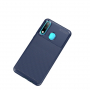 Etui plastikowe z teksturą karbonu do Huawei P30 Lite - ciemnoniebieskie