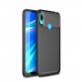 Etui plastikowe z teksturą karbonu do Huawei Y7 (2019) - czarne