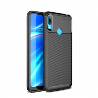 Etui plastikowe z teksturą karbonu do Huawei Y7 (2019) - czarne