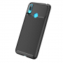 Etui plastikowe z teksturą karbonu do Huawei Y7 (2019) - czarne