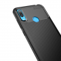 Etui plastikowe z teksturą karbonu do Huawei Y7 (2019) - czarne