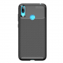 Etui plastikowe z teksturą karbonu do Huawei Y7 (2019) - czarne