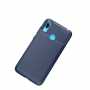 Etui plastikowe z teksturą karbonu do Huawei Y7 (2019) - ciemnoniebieskie