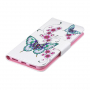 Pokrowiec flip motyle do Huawei Y7 (2019) - biały