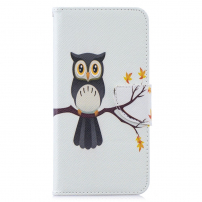 Pokrowiec flip sowa do Huawei Y7 (2019) - biały