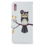 Pokrowiec flip sowa do Huawei Y7 (2019) - biały