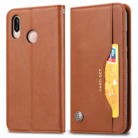 Pokrowiec portfelowy flip do Huawei P20 Lite - brązowy