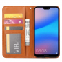 Pokrowiec portfelowy flip do Huawei P20 Lite - brązowy