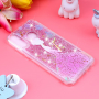 Etui plastikowe z pływającymi cekinami dziewczyna do Huawei P30 Lite - różowe