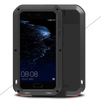 Love Mei super odporne etui ze szkłem hartowanym do Huawei P10 - czarne