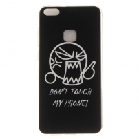 Etui plastikowe Don't touch my phone do Huawei P10 Lite - czarne
