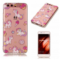 Etui plastikowe słodkie jednorożce do Huawei P10 - przezroczyste