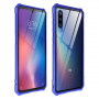 Etui z ramką metalową i szkłem hartowanym do Xiaomi Mi 9 - niebieskie