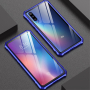Etui z ramką metalową i szkłem hartowanym do Xiaomi Mi 9 - niebieskie