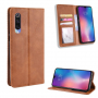 Pokrowiec skórzany flip vintage do Xiaomi Mi 9 - brązowy