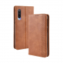 Pokrowiec skórzany flip vintage do Xiaomi Mi 9 - brązowy