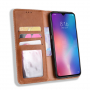 Pokrowiec skórzany flip vintage do Xiaomi Mi 9 - brązowy