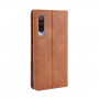 Pokrowiec skórzany flip vintage do Xiaomi Mi 9 - brązowy