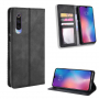 Pokrowiec skórzany flip vintage do Xiaomi Mi 9 - czarny