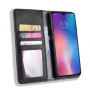 Pokrowiec skórzany flip vintage do Xiaomi Mi 9 - czarny