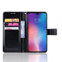 Pokrowiec portfelowy skórzany do Xiaomi Mi 9 - czarny