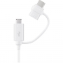 Oryginalny Samsung kabel do transmisji danych i ładowania USB-A / USB-C / micro USB - 1,5 m - biały