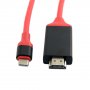 Adapter / kabel dużej prędkości 4K HDMI male / USB-C dla iPhone / iPad / MacBook - 2 m - czerwony