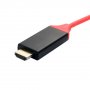 Adapter / kabel dużej prędkości 4K HDMI male / USB-C dla iPhone / iPad / MacBook - 2 m - czerwony